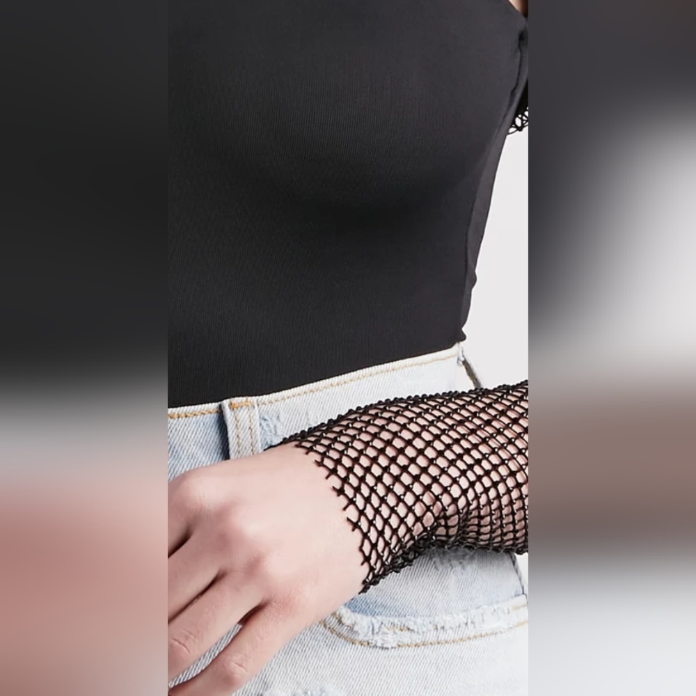 Black Rhinestone Mesh Bolero - Picture 4 of 6